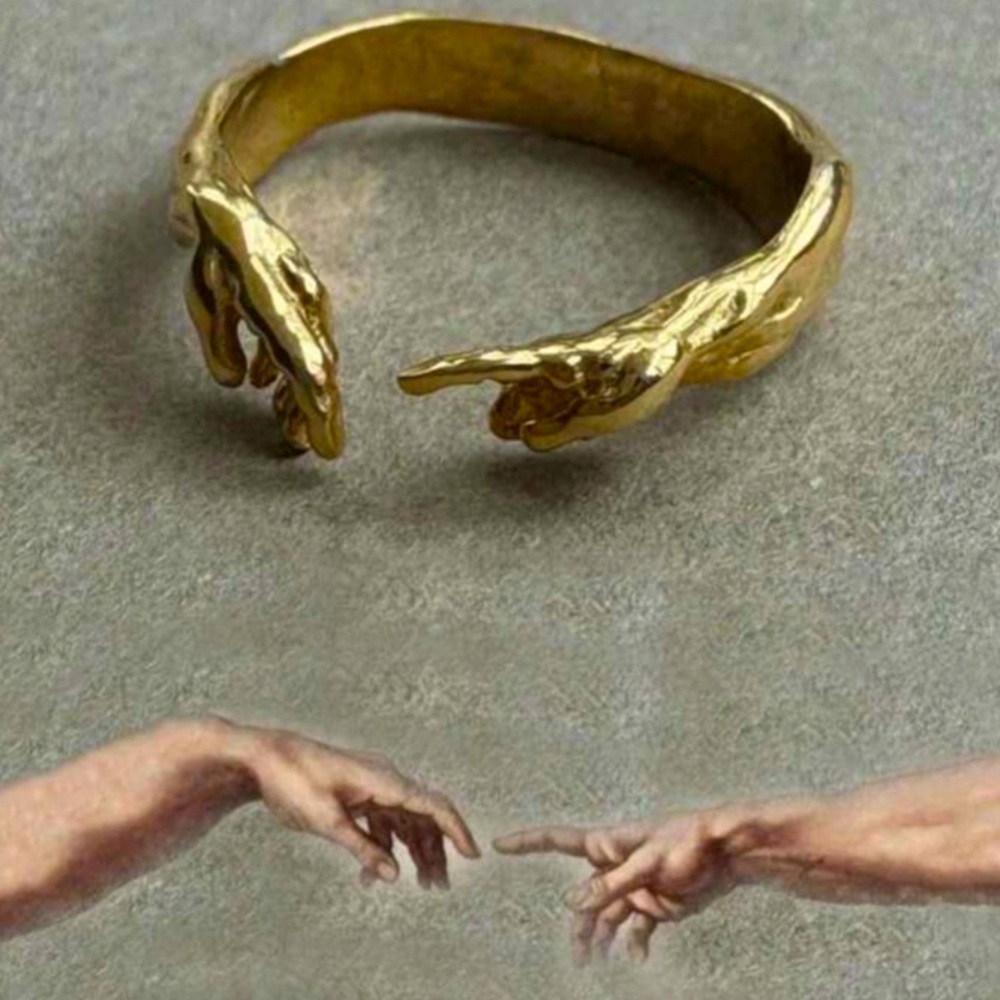 Golden Open Hands Ring